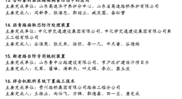 熱烈祝賀公司7項技術分別榮獲全國公路“微創新”大賽金、銀、銅獎